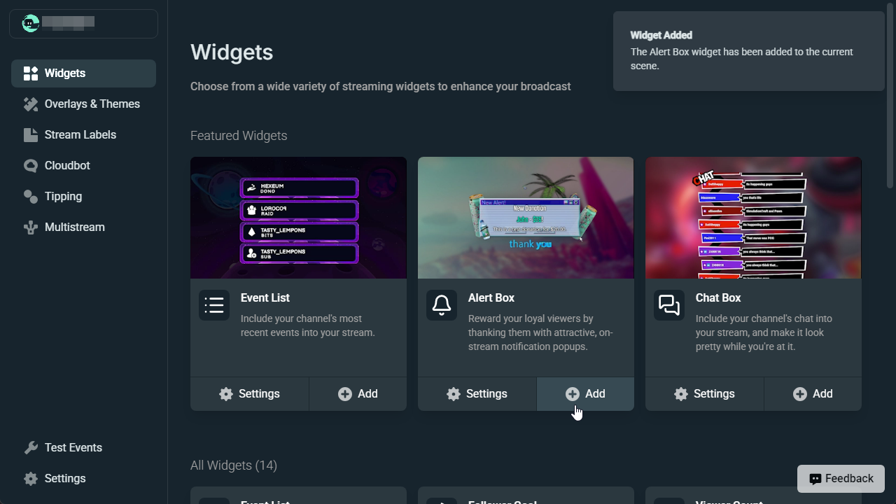 Adding interactive widgets to the OBS canvas layout.
